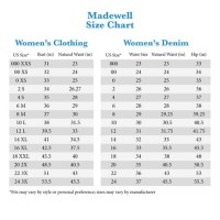 Madewell Curvy Jeans Size Chart