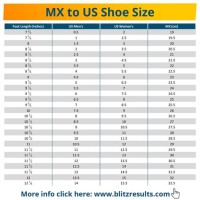Men S Shoe Size Conversion Chart Mexico To Us