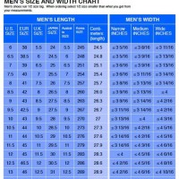 Men S Shoe Size Width Chart Inches