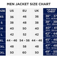 Mens Jackets Size Conversion Chart