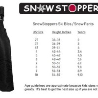 Mens Snow Pants Size Chart