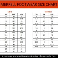 Merrell Shoe Size Chart In Inches