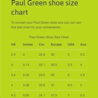 Paul Green Munchen Shoes Size Chart
