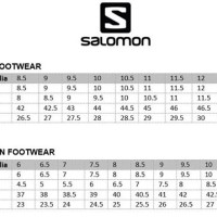 Salomon Women 8217 S Shoe Size Chart