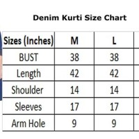 Standard Size Chart For Kurtis