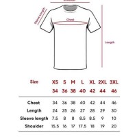 Standard T Shirt Size Chart India