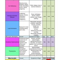 Types Of Anemia Chart