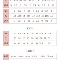 Uk Size Chart For Footwear