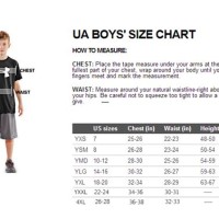 Under Armour Youth Clothing Size Chart Uk