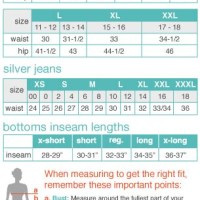 Vigoss Jeans Size Chart