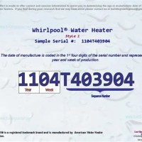 Whirlpool Hot Water Heater Age Chart
